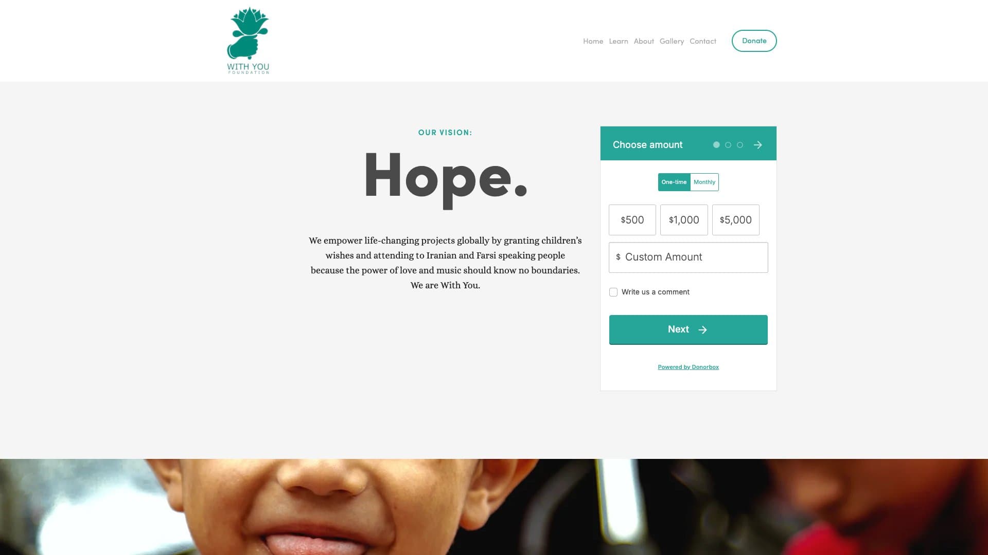 With You Foundation website designed and built by OCImagine
